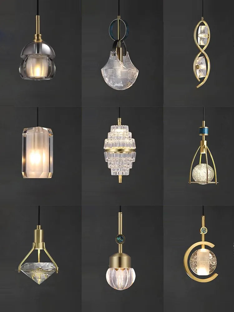 suspension luminaire cuir led verre lustre - vue 4 sur 30