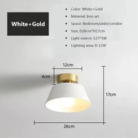 plafonnier led rétro en fer avec abat-jour rond
