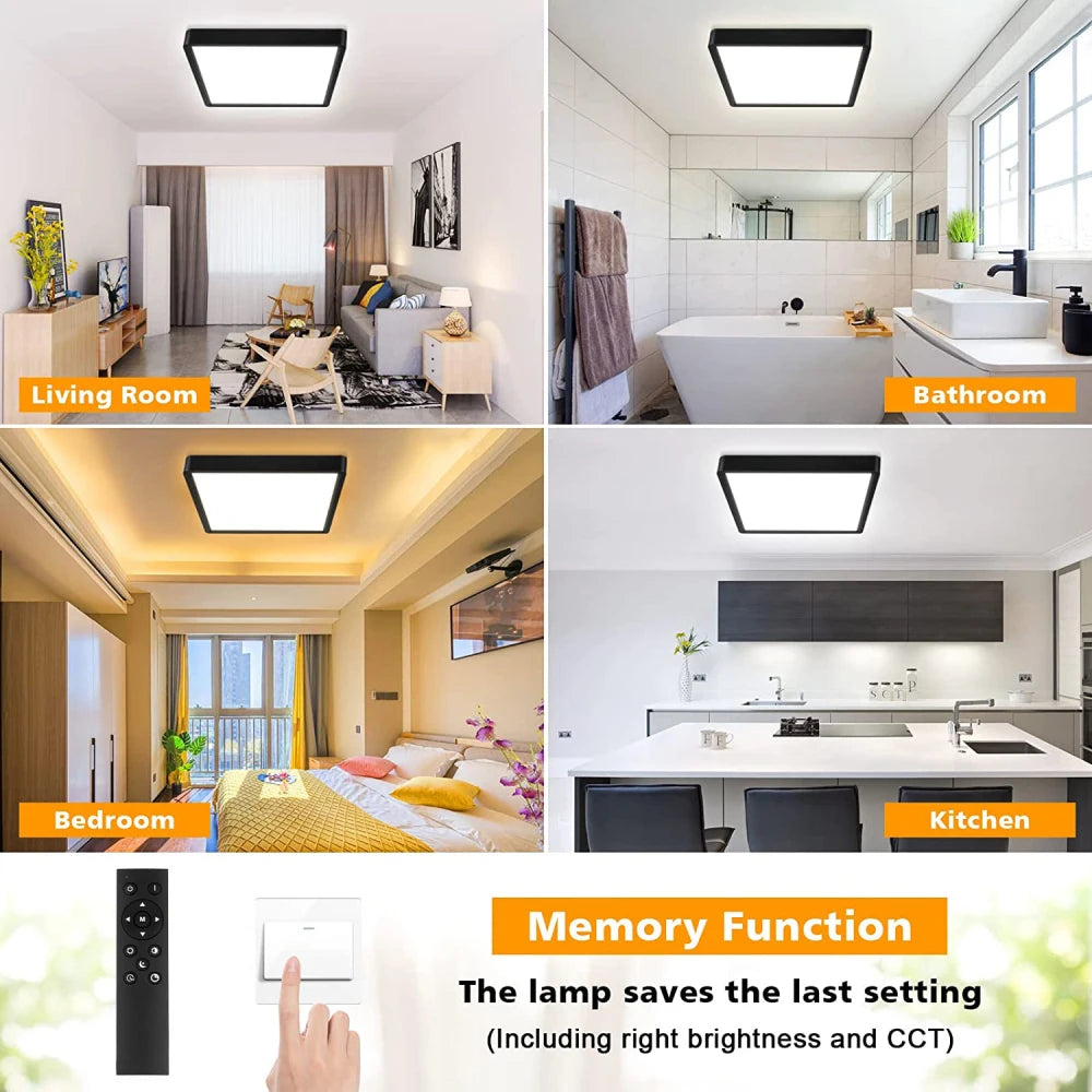 Tuya Smart LED plafonnier App commande vocale Alexa Google télécommande plafonniers carrés salon chambre éclairage - vue 5 sur 22