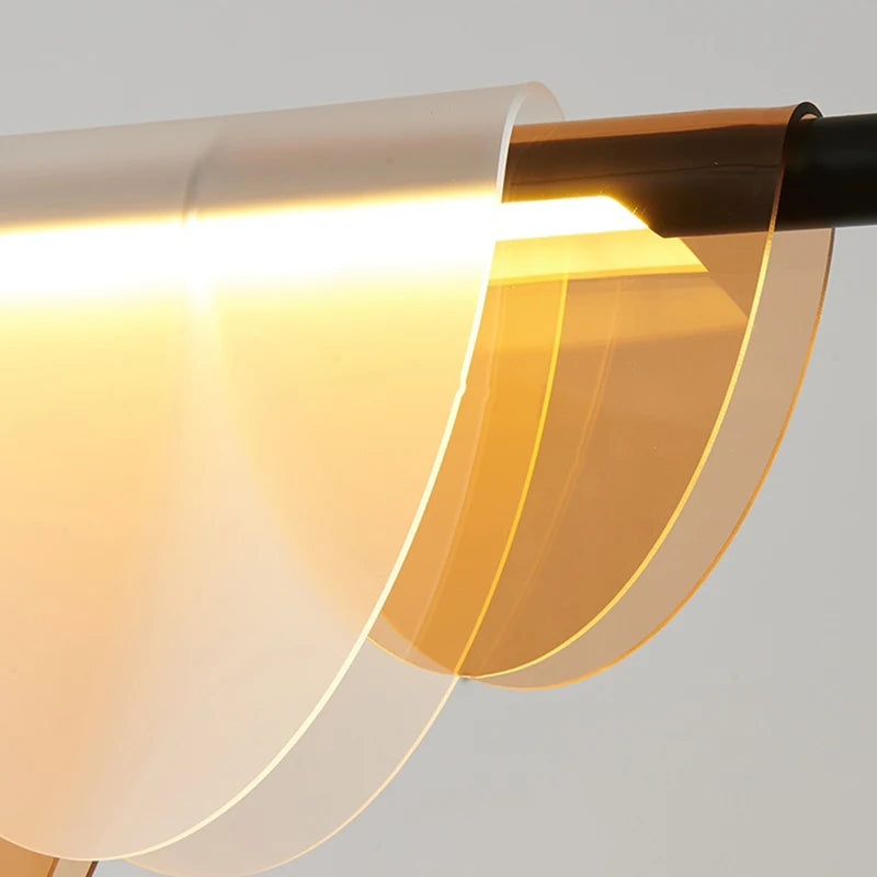 lustre led moderne demi-cercle minimaliste luminaire suspendu - vue 5 sur 12