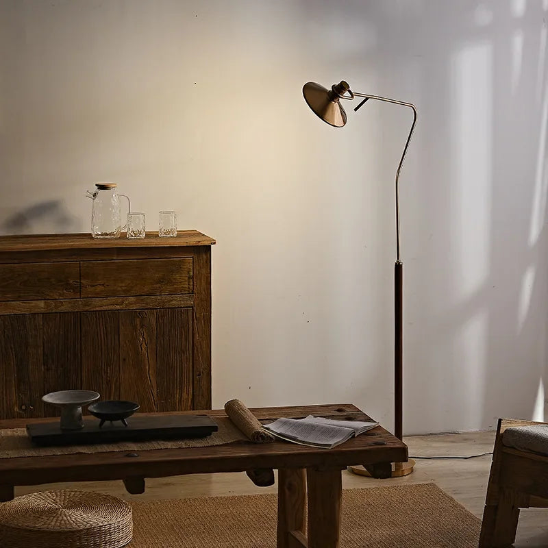 lampadaire moderne en bois massif pour décoration rétro à LED - vue 4 sur 8