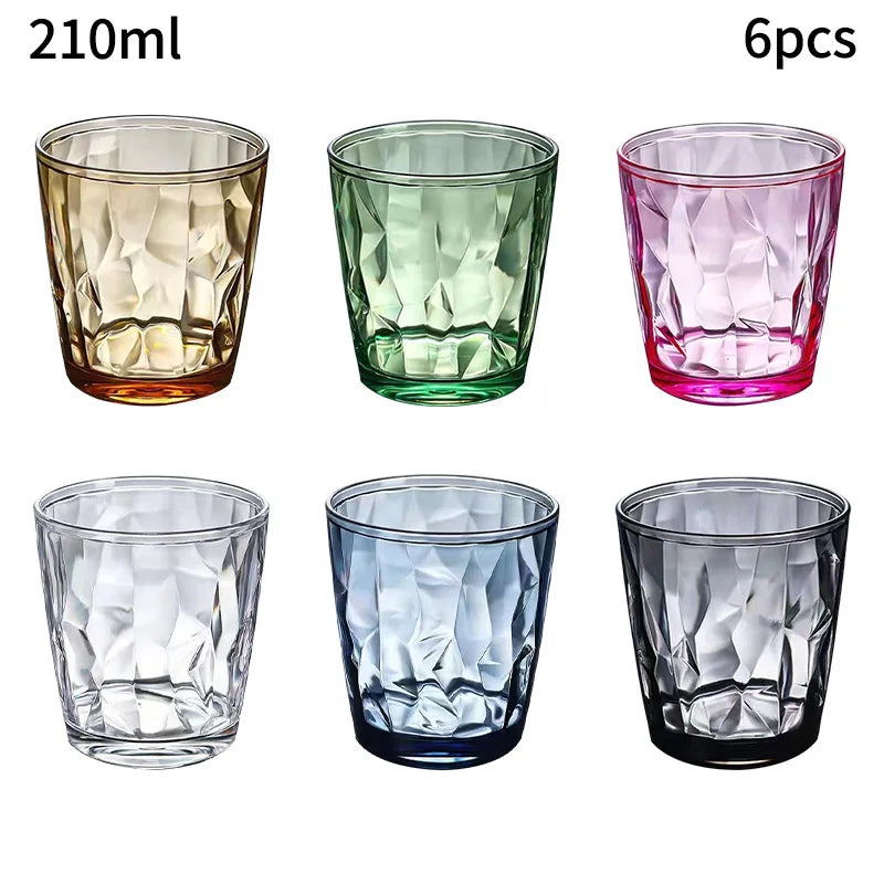 Verres incassables en acrylique style vintage strié réutilisables - vue 13 sur 22