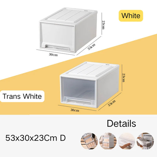 tiroirs empilables en plastique transparent pour rangement pratique