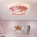 lampe de plafond led carrousel créative pour filles