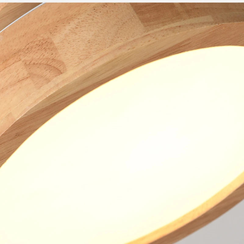 Plafonnier circulaire en bois massif