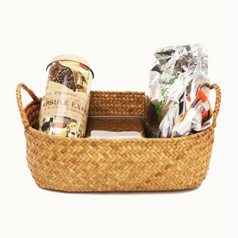 paniers de rangement en rotin et paille tressée pour plantes et objets divers - vue 4 sur 11