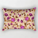 housse de coussin décorative motif arc-en-ciel fleurs rouges roses