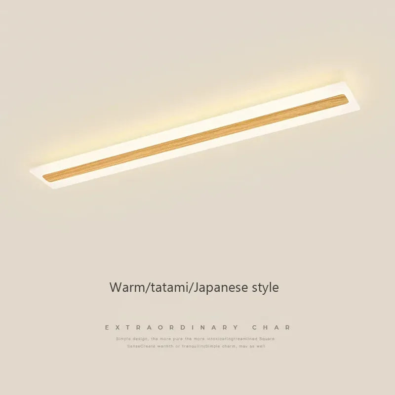 Plafonnier lumière led bois minimaliste déco entrée couloir vestiaire - vue 4 sur 16
