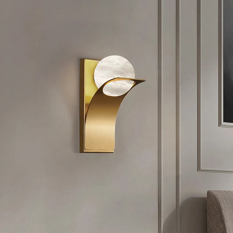 applique murale led en marbre naturel espagnol design moderne et luxueux
