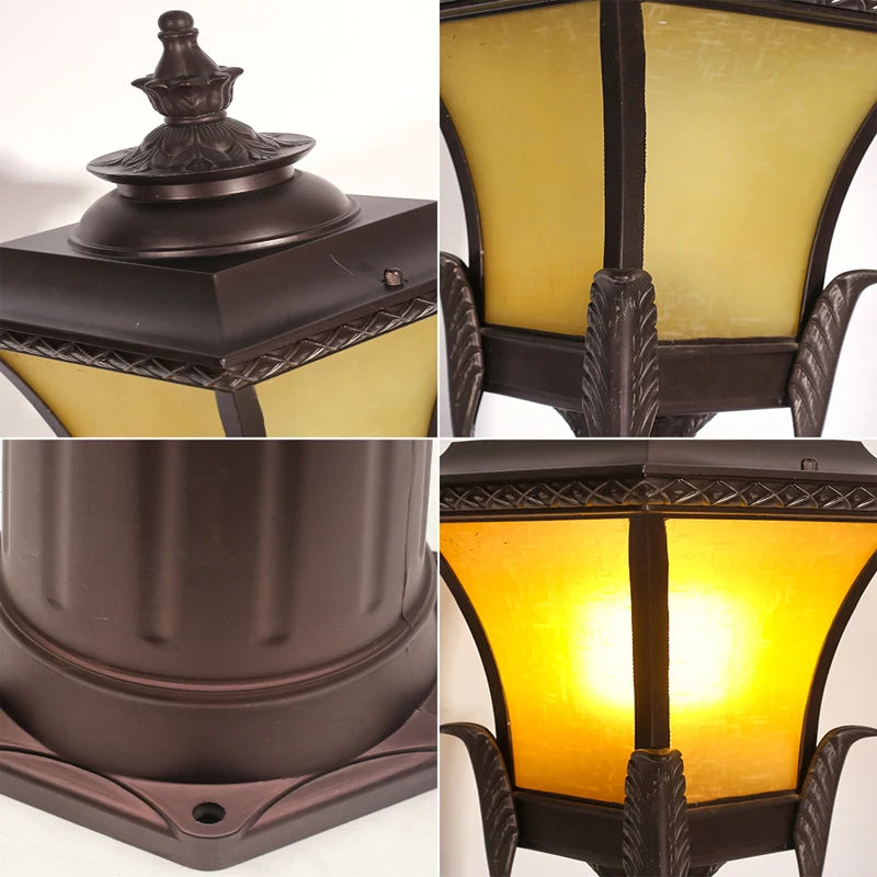 lampadaire de jardin rétro en aluminium antirouille étanche - vue 9 sur 8
