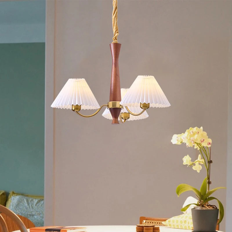 lustre en bois pour décoration luminaire suspendu - vue 6 sur 14