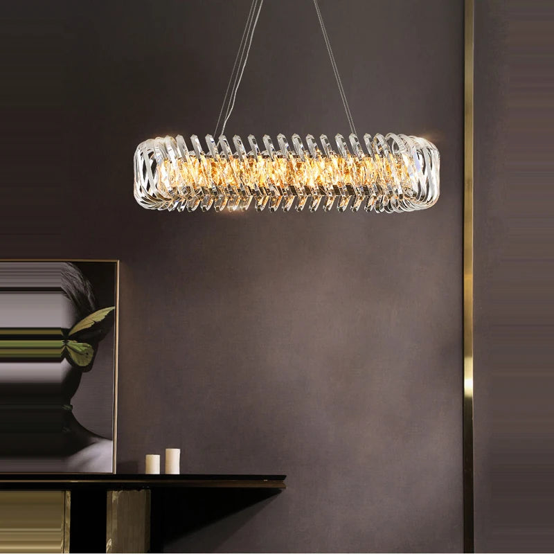 plafonnier moderne rond en cristal doré à led dimmable - vue 7 sur 16