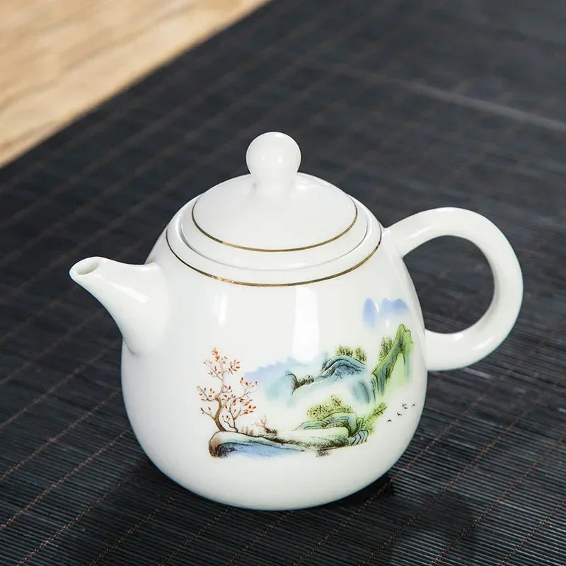 Theiere porcelaine style yixing service the asiatique artisanal