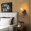applique murale led en bois massif design nordique pour hôtel ou restaurant
