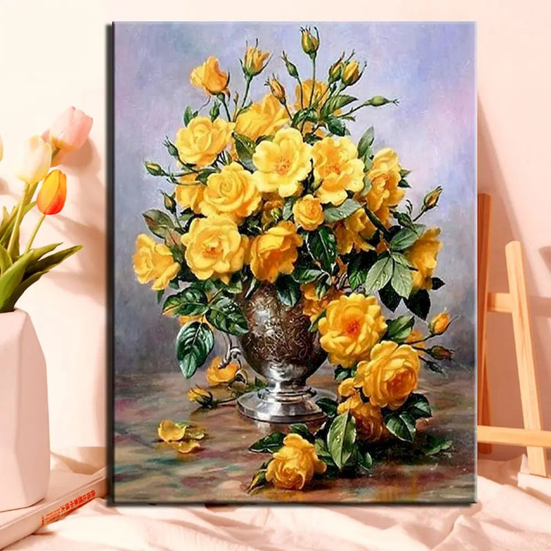 kit de peinture par numéro fleurs pour adultes décorations artisanales