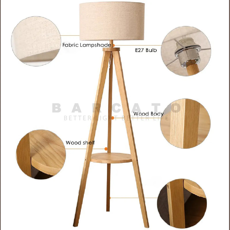 Lampadaire en bois moderne lampe sur pied nordique Art déco lampadaires pour salon LED canapé lampadaires café support décoratif
