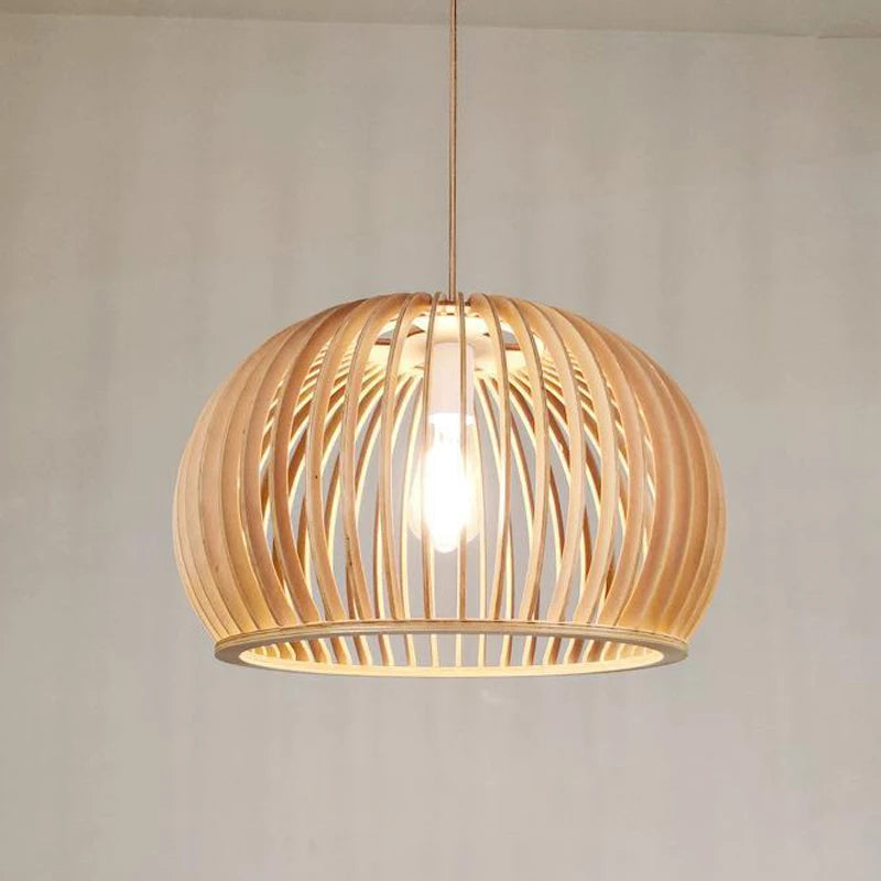 cage à oiseaux en bois luminaire suspension tom bois