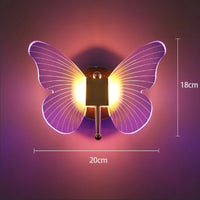 Applique murale LED papillon colorée
