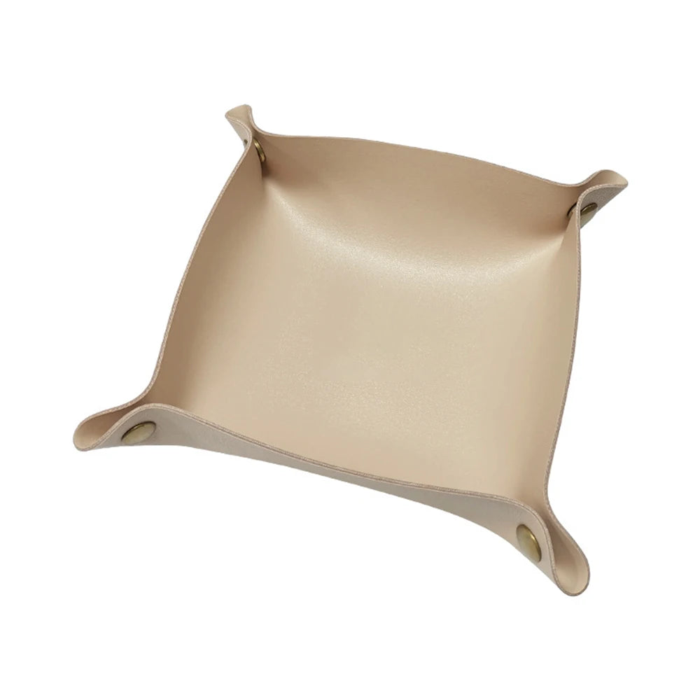 plateau pliable en cuir pour rangement divers et décoration - vue 8 sur 13