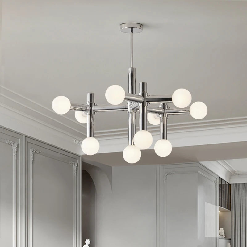 lustre en métal chrome style designer art décor