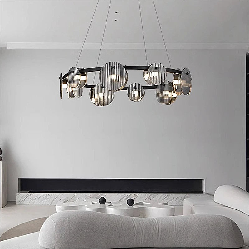 Suspension moderne en verre pour décoration intérieure élégante