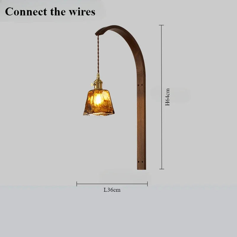 lampe moderne en bois de noyer avec lumière led décorative - vue 18 sur 21
