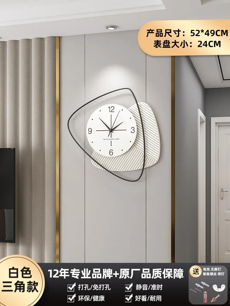 horloge murale silencieuse design nordique moderne luxe décoratif - vue 8 sur 10