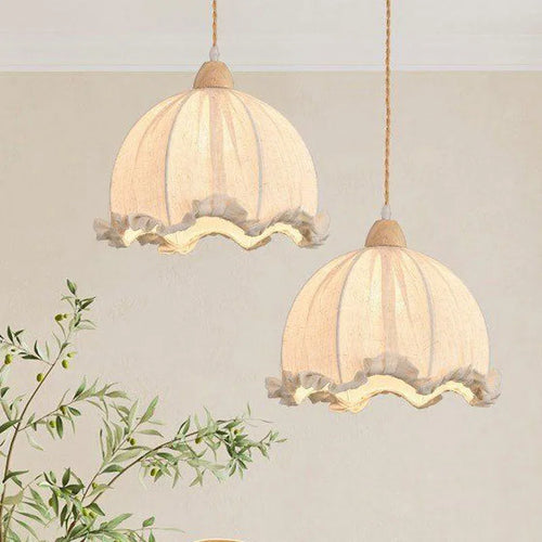 Lustre nordique en tissu de coton et de lin