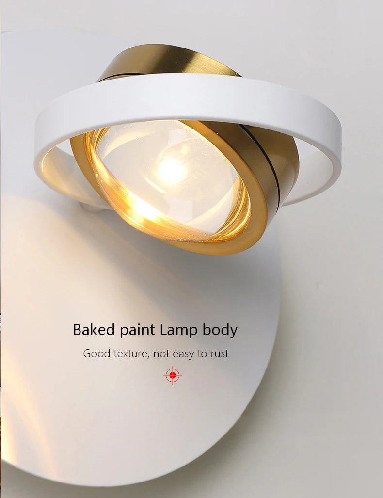 applique murale scandinave minimaliste rotative avec lumières led - vue 7 sur 10
