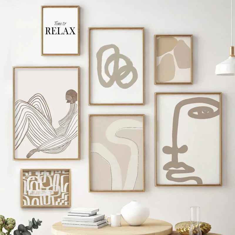 affiches abstraites de visages pour décoration murale moderne