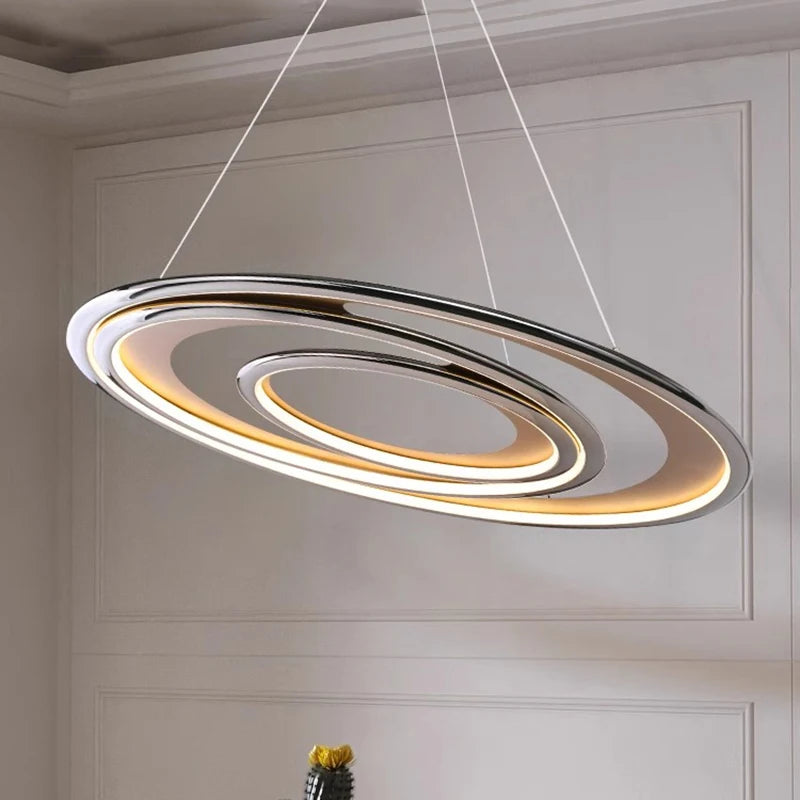 lustre rond moderne led pour intérieur style luxueux suspendu - vue 5 sur 8