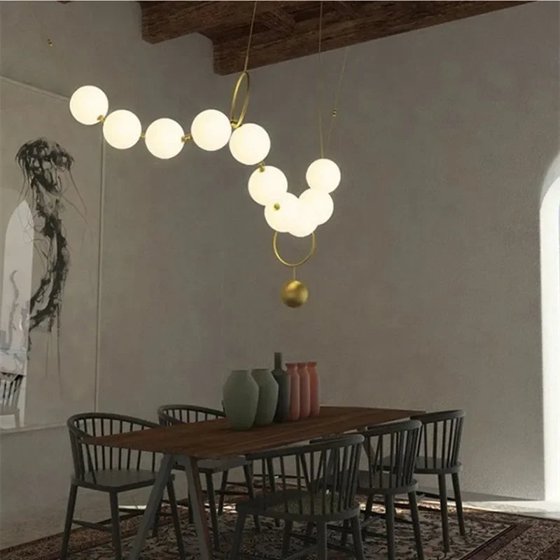 suspension moderne en verre design avec lumière led - vue 4 sur 11