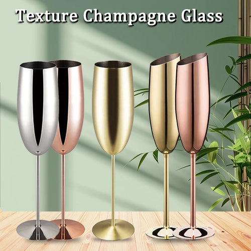 Verre champagne acier inoxydable texture style gobelet bar