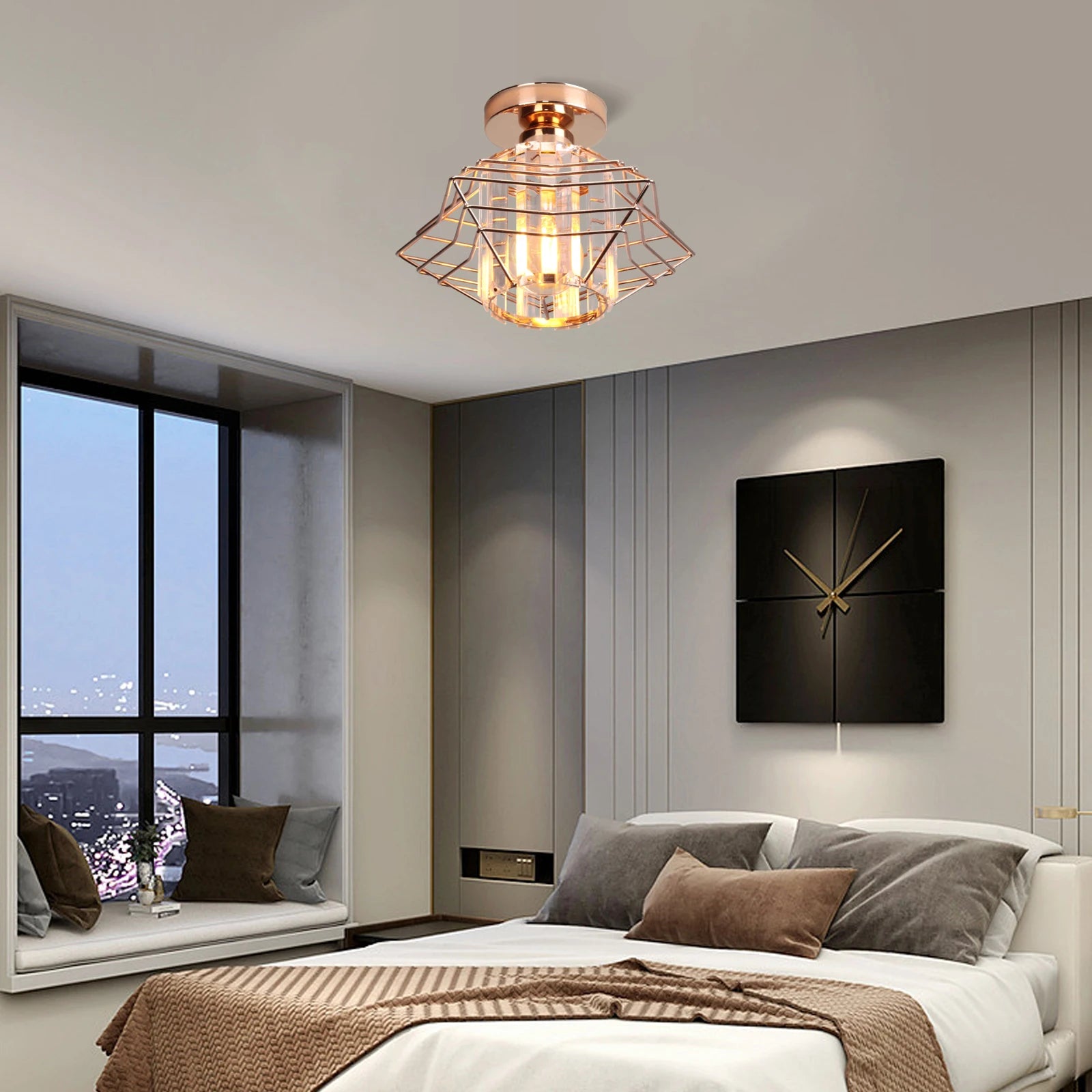 Plafonnier LED en cristal design moderne décor - vue 5 sur 14
