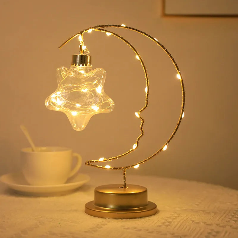 Lampe LED fer lune étoiles enfants