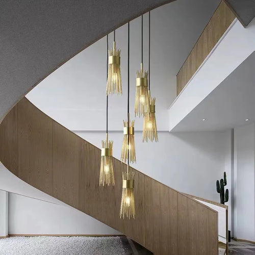 lustre en cuivre plein led décoratif pour maison créatif
