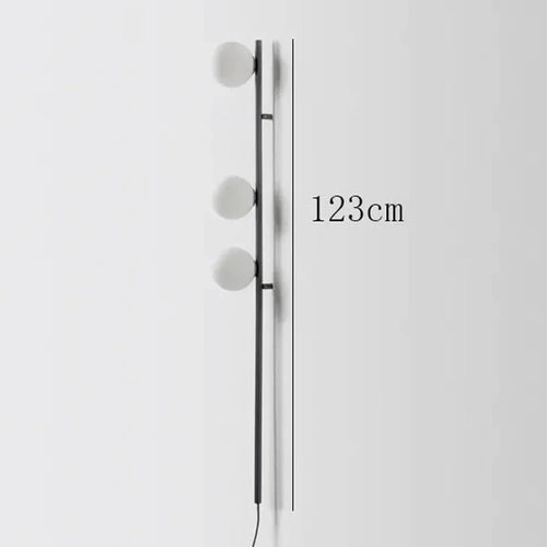 applique murale led longue avec prise de câble en verre rond
