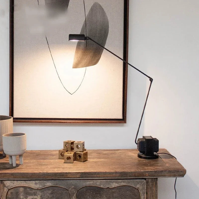 lampadaire moderne au design italien avec bras pivotant ajustable - vue 3 sur 14