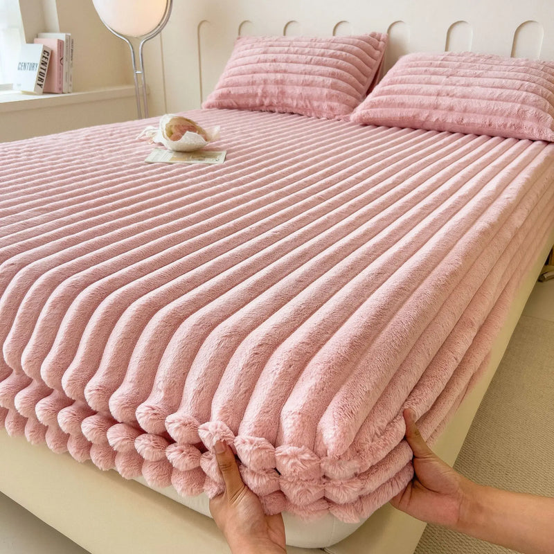 housse de matelas en velours chaud pour hiver doux et épais