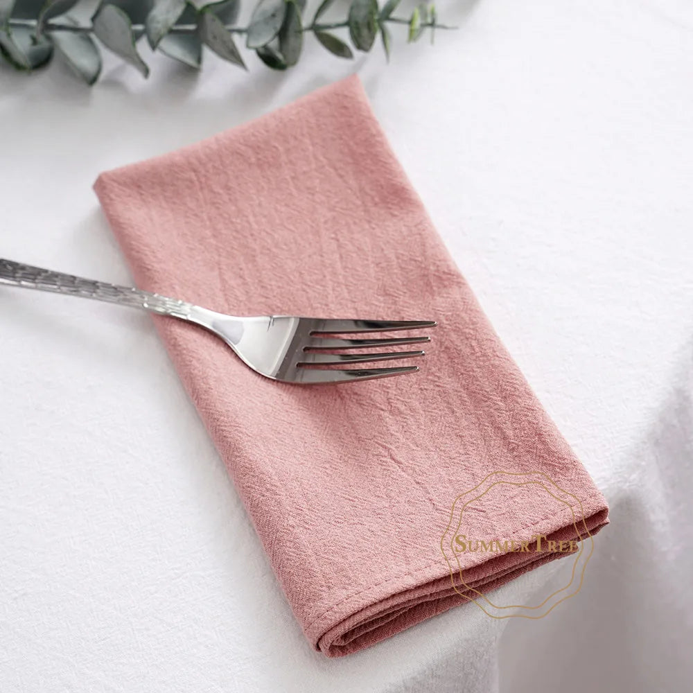 Serviette de table coton uni lavable lot 24 - vue 6 sur 7