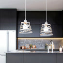 Suspension moderne Abat-jour Vintage Ruban LED Spirale Tourbillon Plafond Suspendu Lustre Salon Cuisine Luminaires