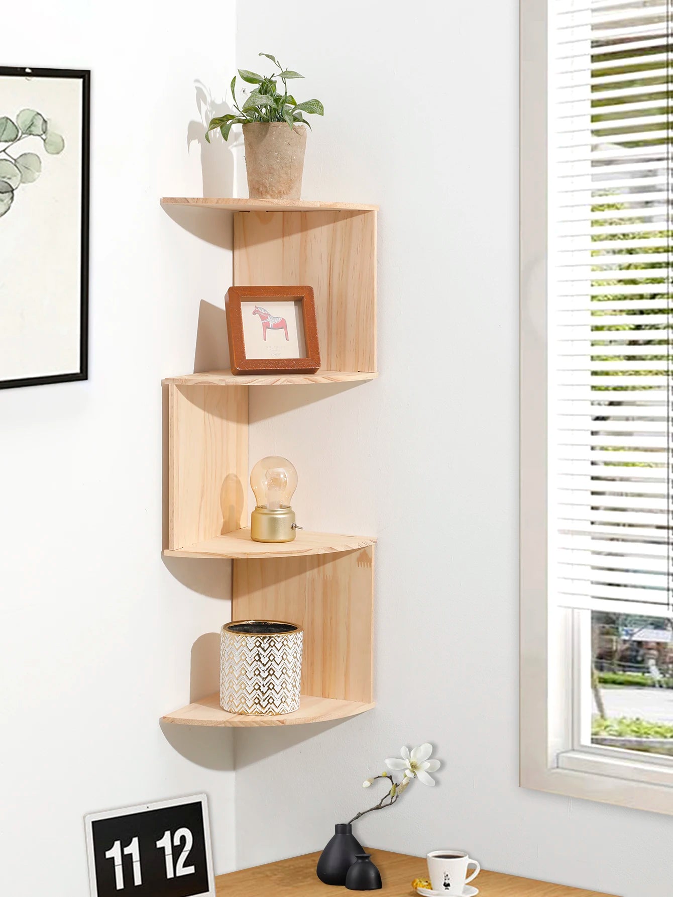 étagère murale flottante en bois pour rangement et décoration