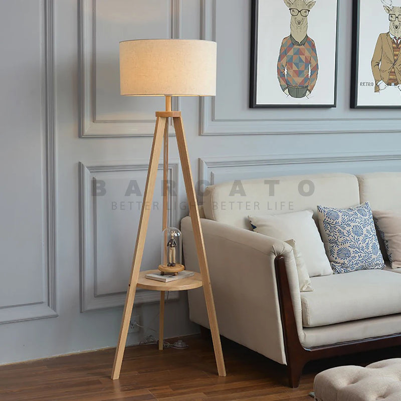 Lampadaire en bois moderne lampe sur pied nordique Art déco lampadaires pour salon LED canapé lampadaires café support décoratif