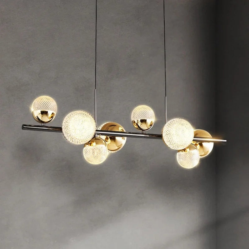 lustre moderne en verre led pour décoration intérieure - vue 7 sur 8