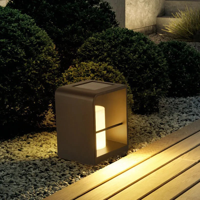 lampe solaire LED de luxe pour jardin extérieur étanche en marbre - vue 5 sur 9