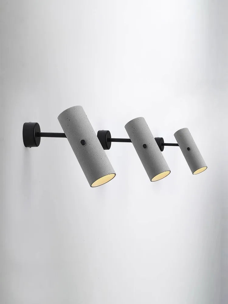 Applique murale led en ciment style industriel projecteur rotatif créatif - vue 3 sur 6