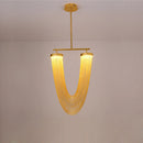 lustre artistique à led en aluminium chromé avec intensité variable