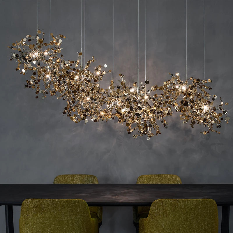 suspension design moderne en acier inoxydable pour intérieur