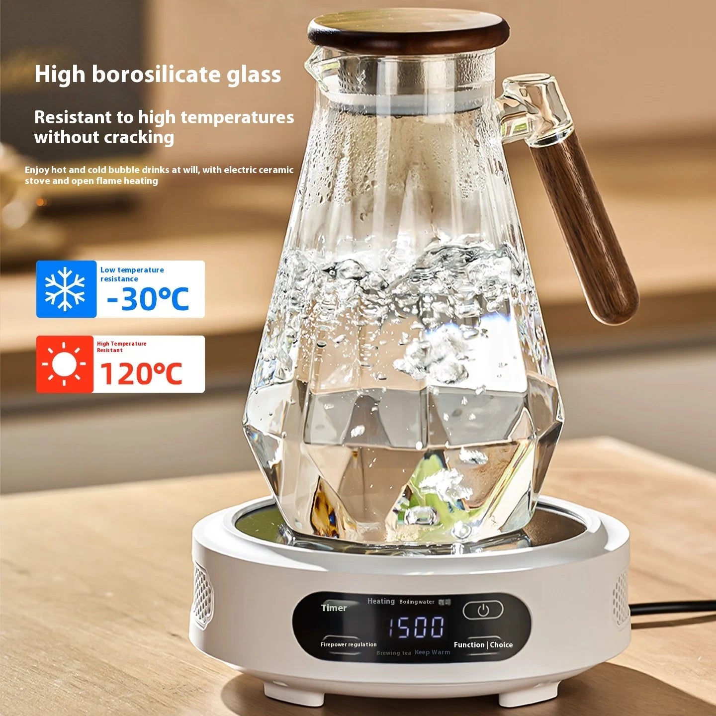 carafe eau verre epais grande capacite resistante chaleur