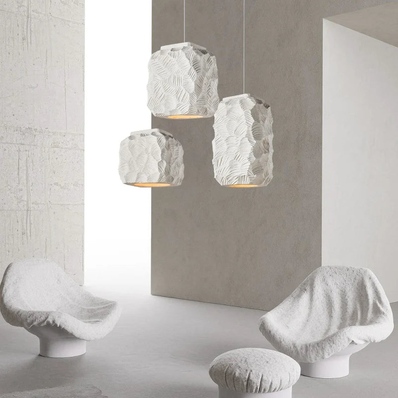 suspension Nordique fait à la main Simple en polystyrène E27 blanc décoration cuisine salon café salle à manger île